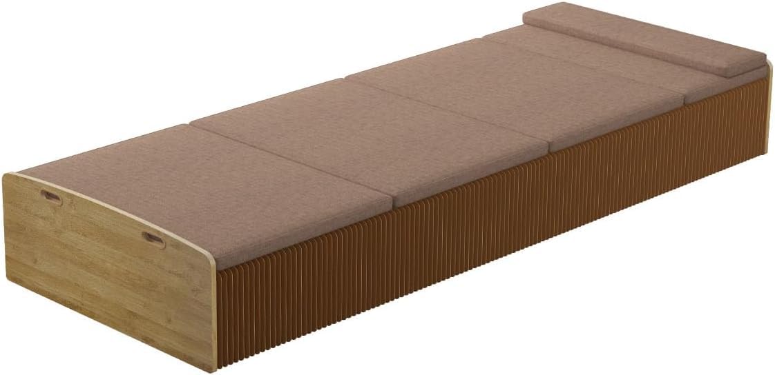 Amazon｜WJW 折りたたみ シングル ベッド ブラウン 長さ200cm 耐